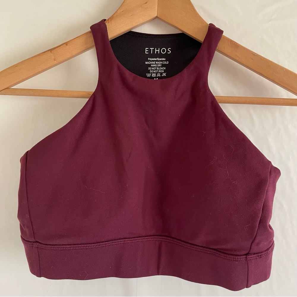 Ethos Burgundy Sports Bra Size M